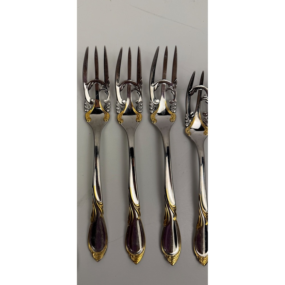 Yamazaki Cove Gold Cache Stainless Flatware 14 Pc Replacement Forks Knives Spoon